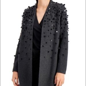 Alfani Open Front Sequin/Bead Cardigan XL
